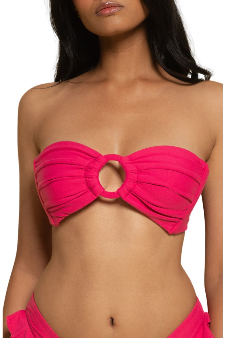 Tori Bandeau Bikini Top, Main, color, RASPBERRY