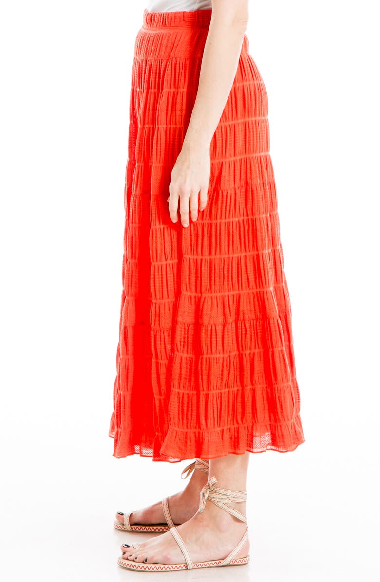 MAX STUDIO Textured Midi Skirt, Alternate, color, Papaya