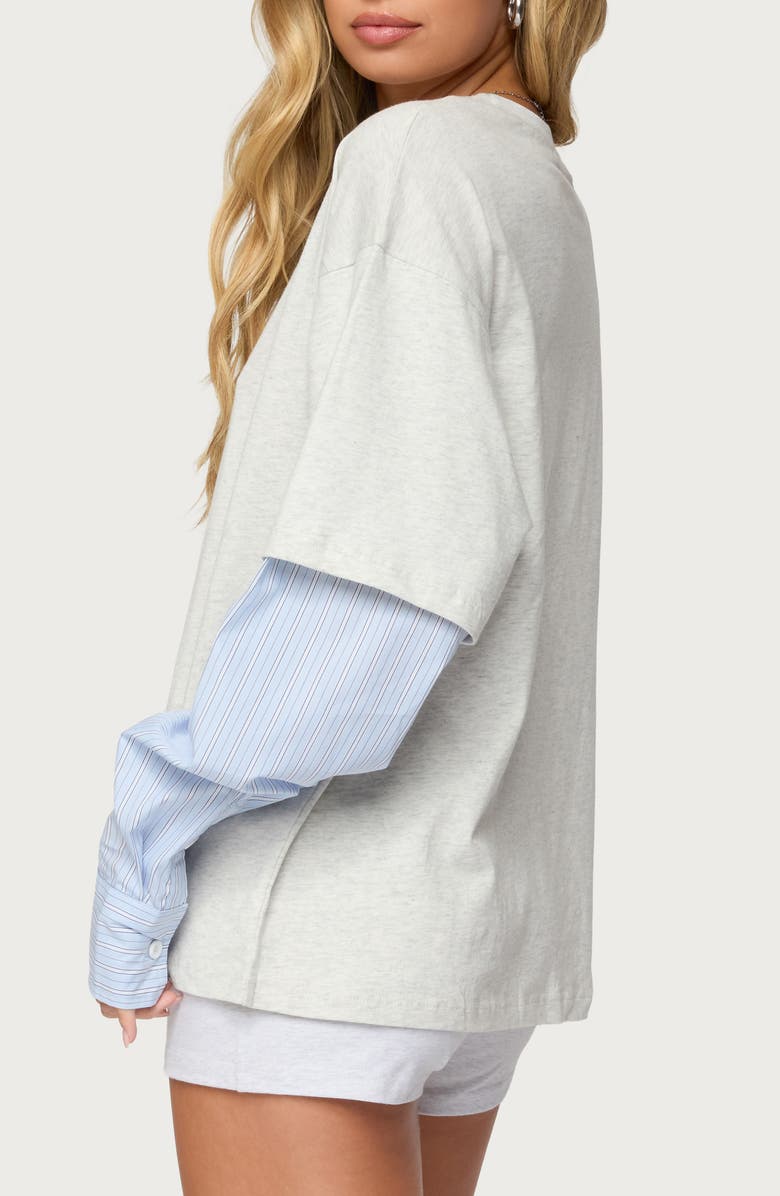 EDIKTED Tailor Oversize Layered Top, Alternate, color, Light-Gray-Melange