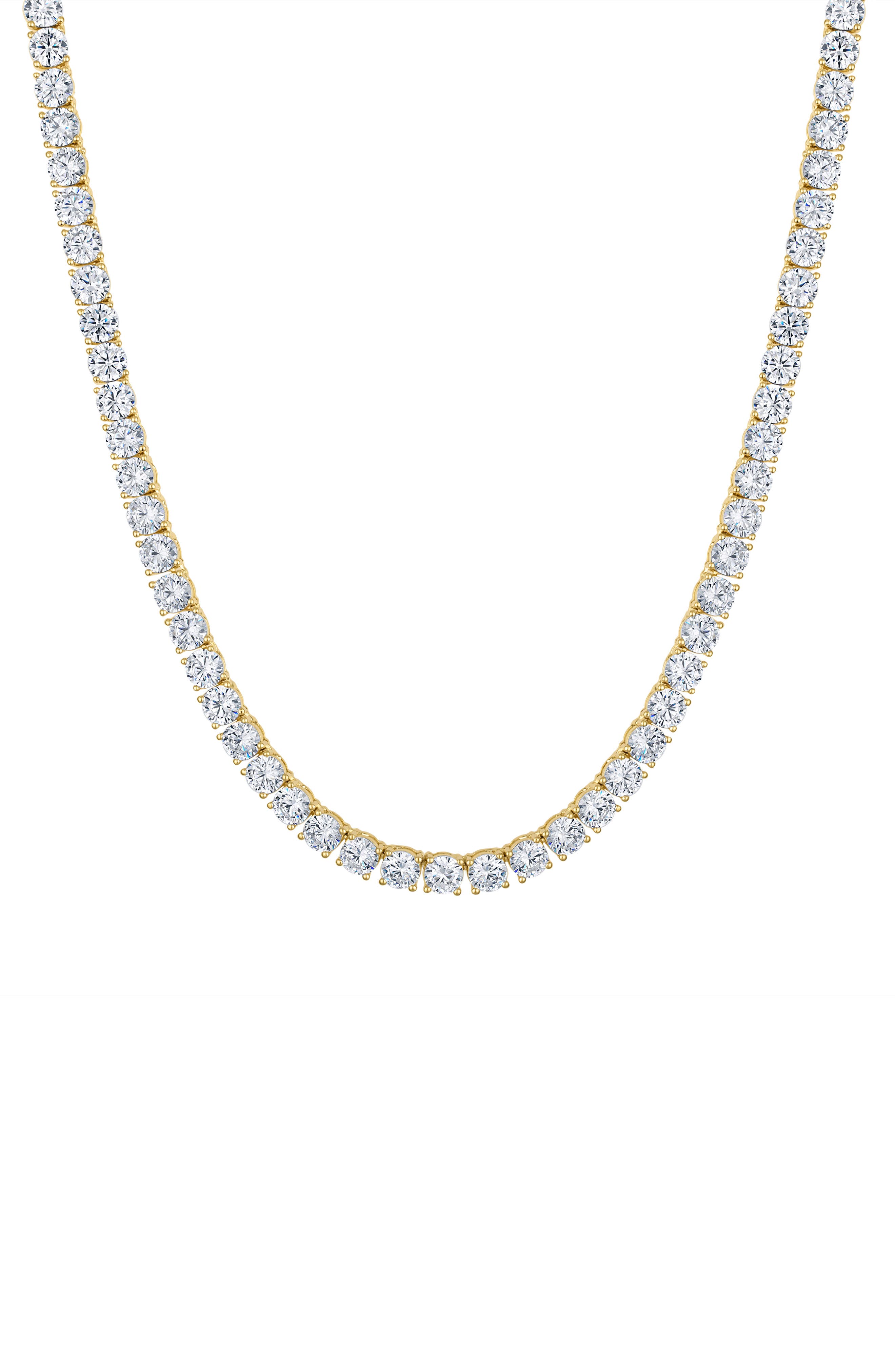 FZN Goldtone Cubic Zirconia Tennis Necklace