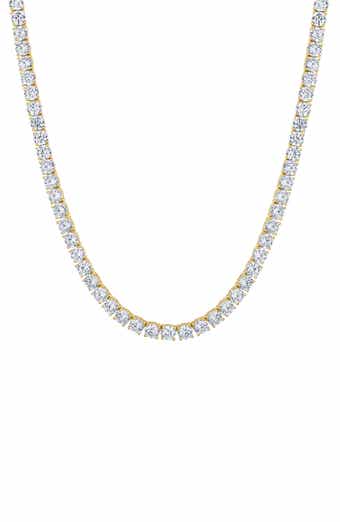 FZN Goldtone Cubic Zirconia Tennis Necklace