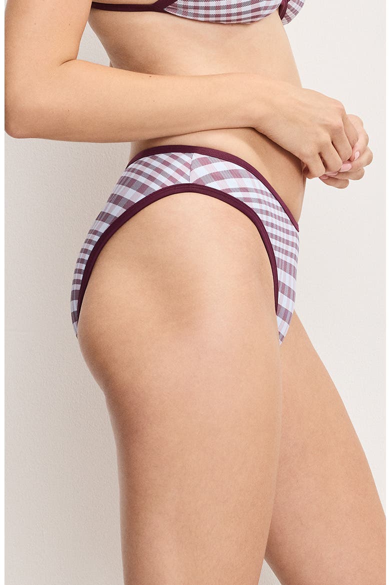 '90s Plaid Bikini Bottoms, Alternate, color, FIG PLAID