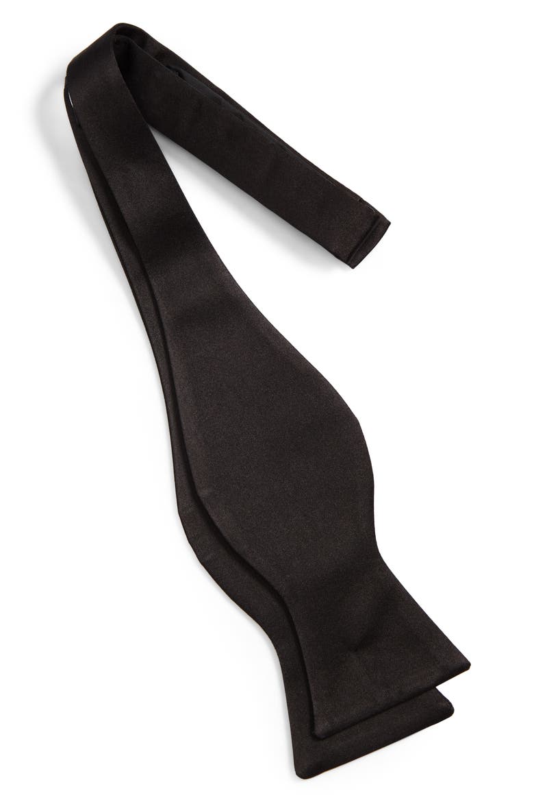 Silk Bow Tie, Alternate, color, BLACK SATIN