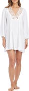 BLEU by Rod Beattie Pleated Lace Trim Cover-Up Tunic