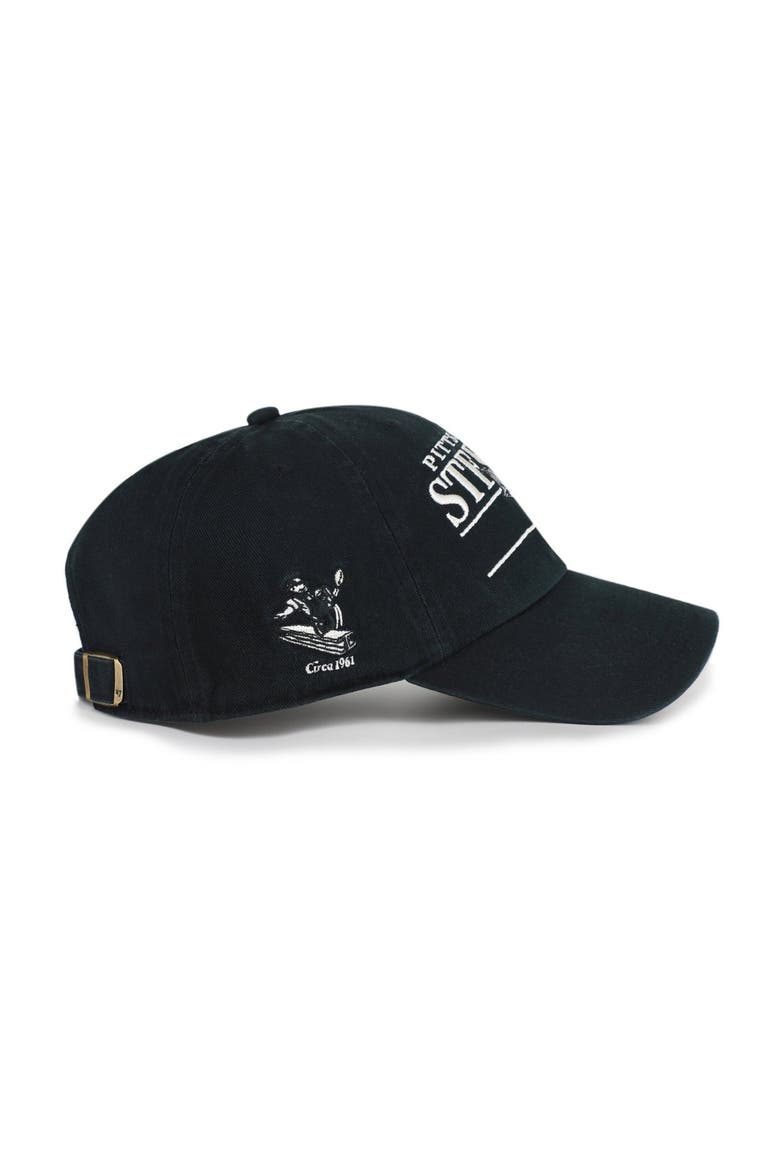Men's '47 Black Pittsburgh Steelers Throwback Graphic Clean Up Adjustable Hat, Alternate, color, Black