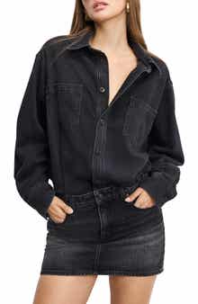Denim Long Sleeve Mini Shirtdress
