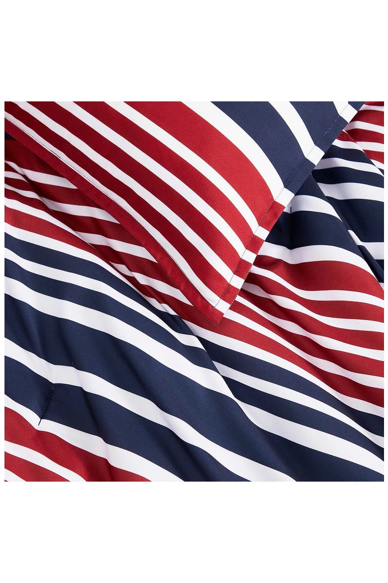 Favorite Stripe Comforter & Shams Set, Alternate, color, WHITE/ MEDIUM RED/ NAVY BLUE