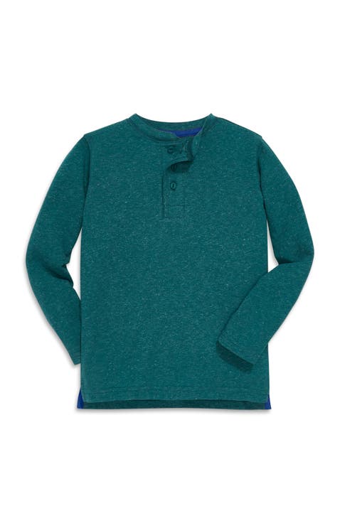Kids Heathered Long Sleeve Henley Tee (Toddler, Little Kid, Big Kid)