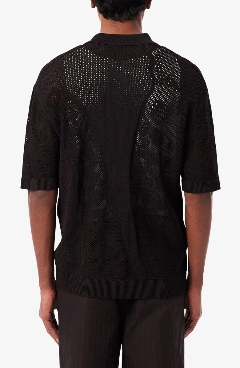 Lacoste Summer Pack Short Sleeve Cardigan, Alternate, color, Buffalo