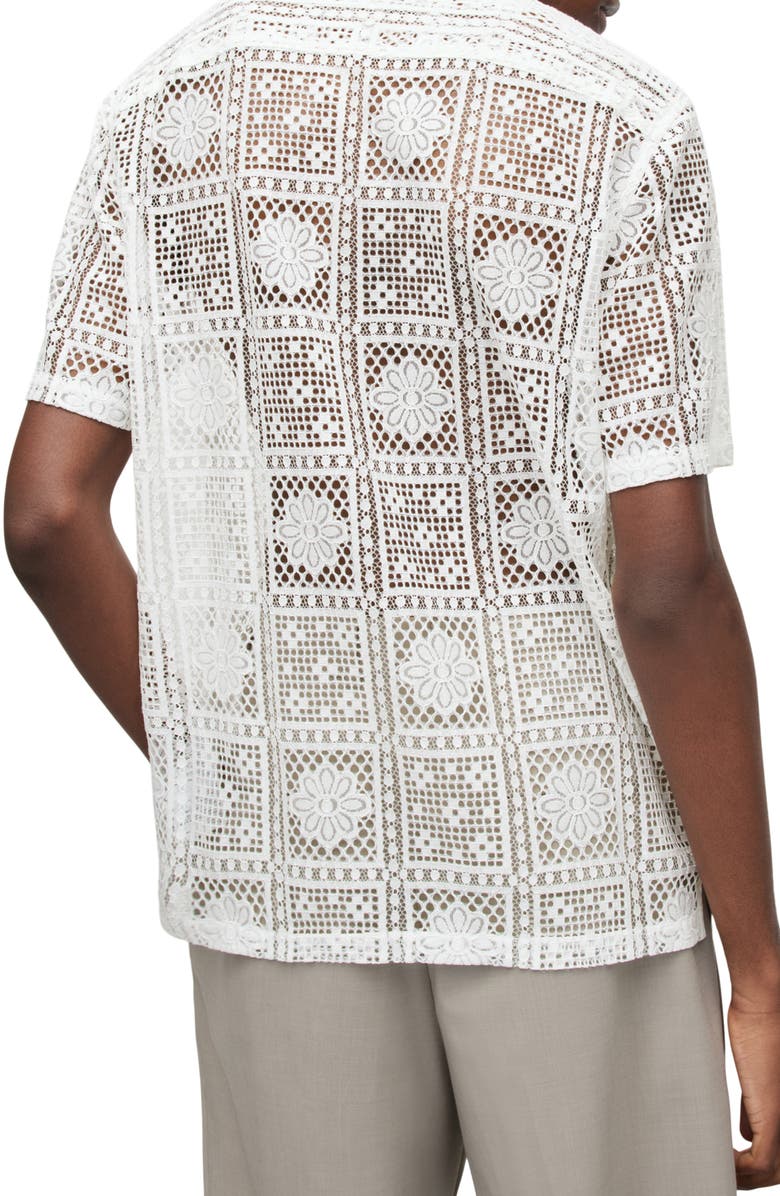 AllSaints Llonga Relaxed Fit Lace Camp Shirt, Alternate, color,