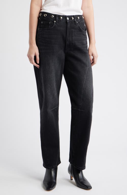 Rails Samo Stud Detail High Waist Jeans In Black