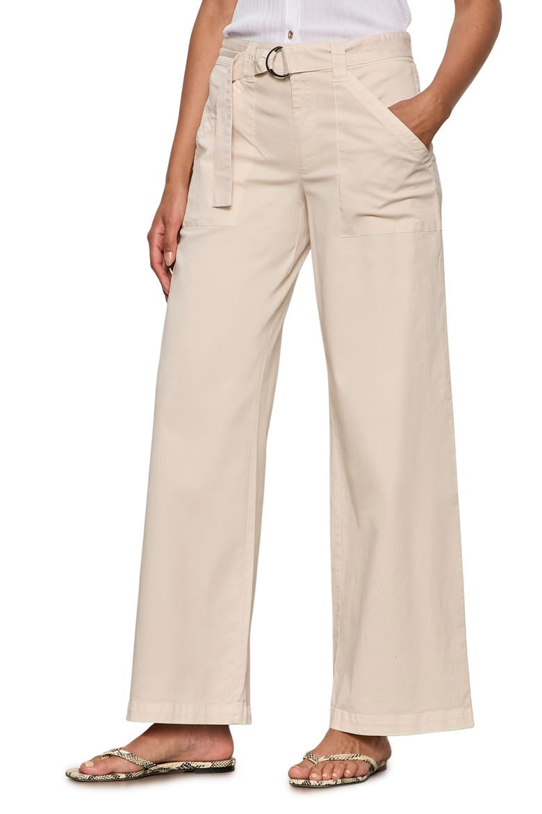 Belted Wide Leg Pants, Alternate, color, SUMMER SAND WHITE