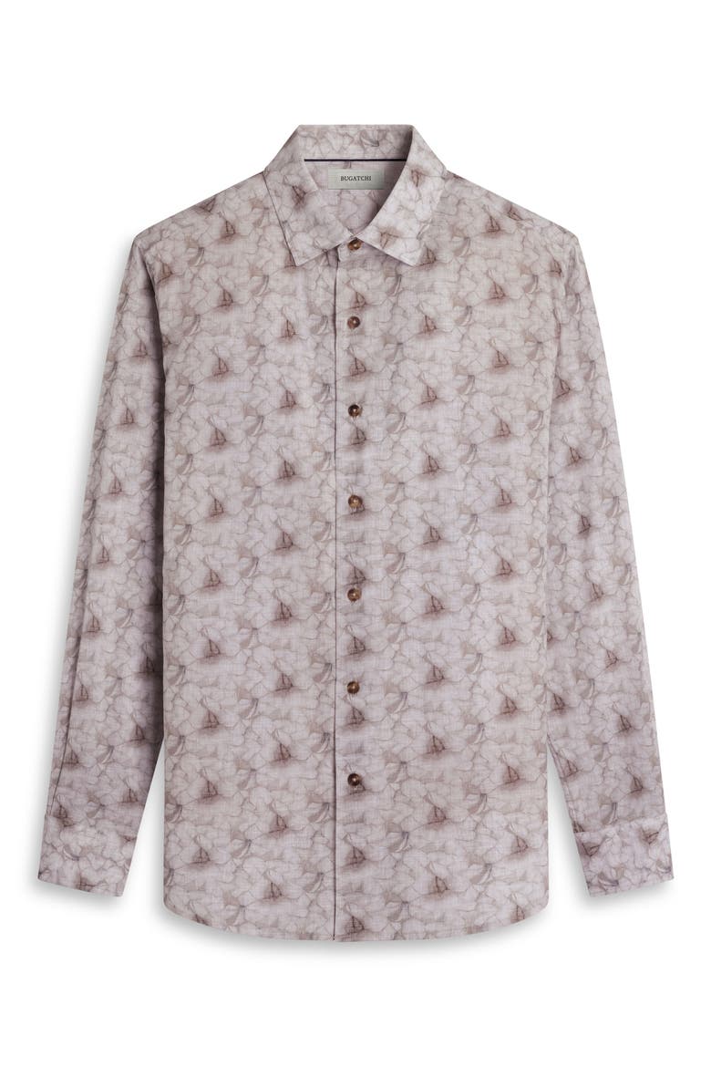 Julian Shaped Fit Floral Cotton Button-Up Shirt, Alternate, color, LIMESTONE