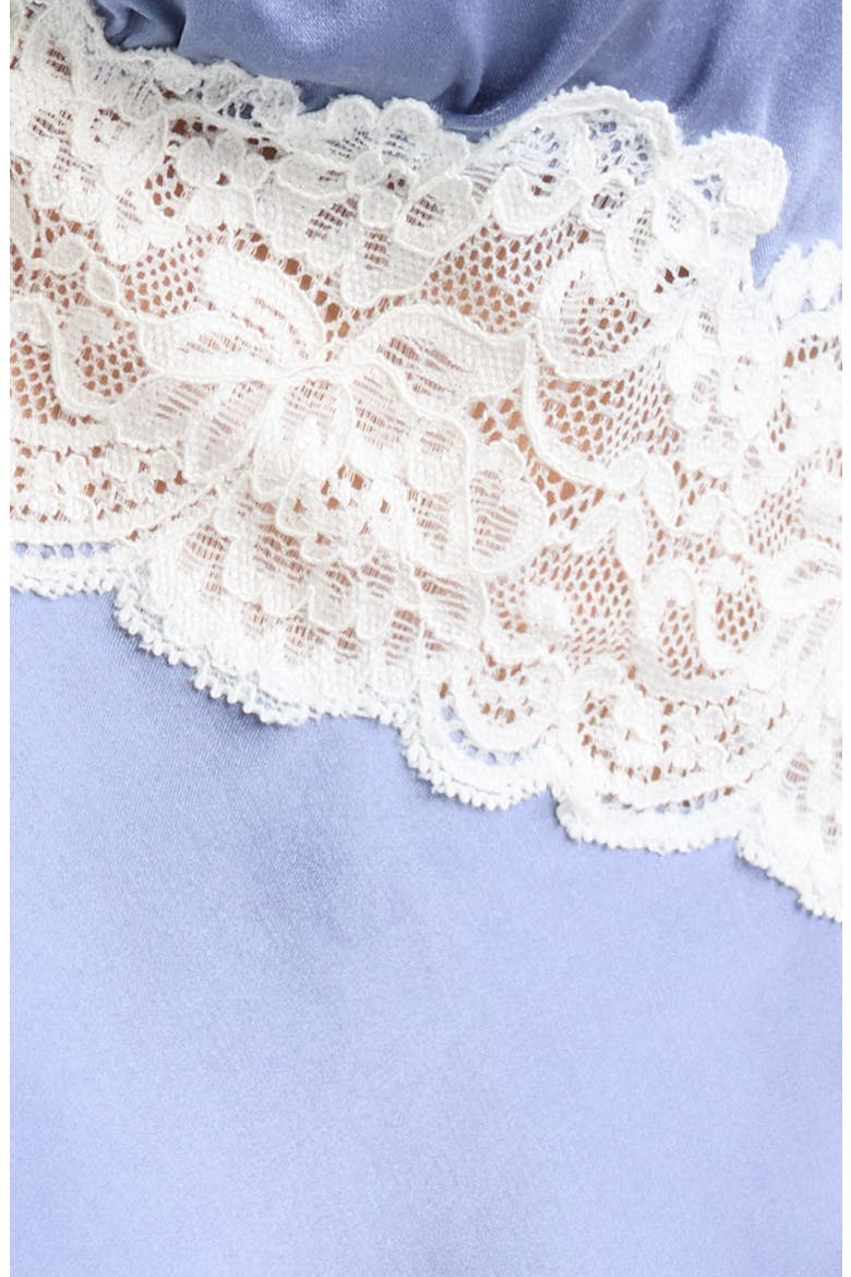 Verelle Lace Trim Satin Top, Alternate, color, WEATHERED BLUE