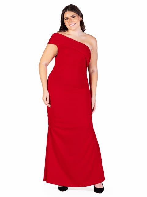 Formal One Shoulder Rouched Mermaid Maxi Dress