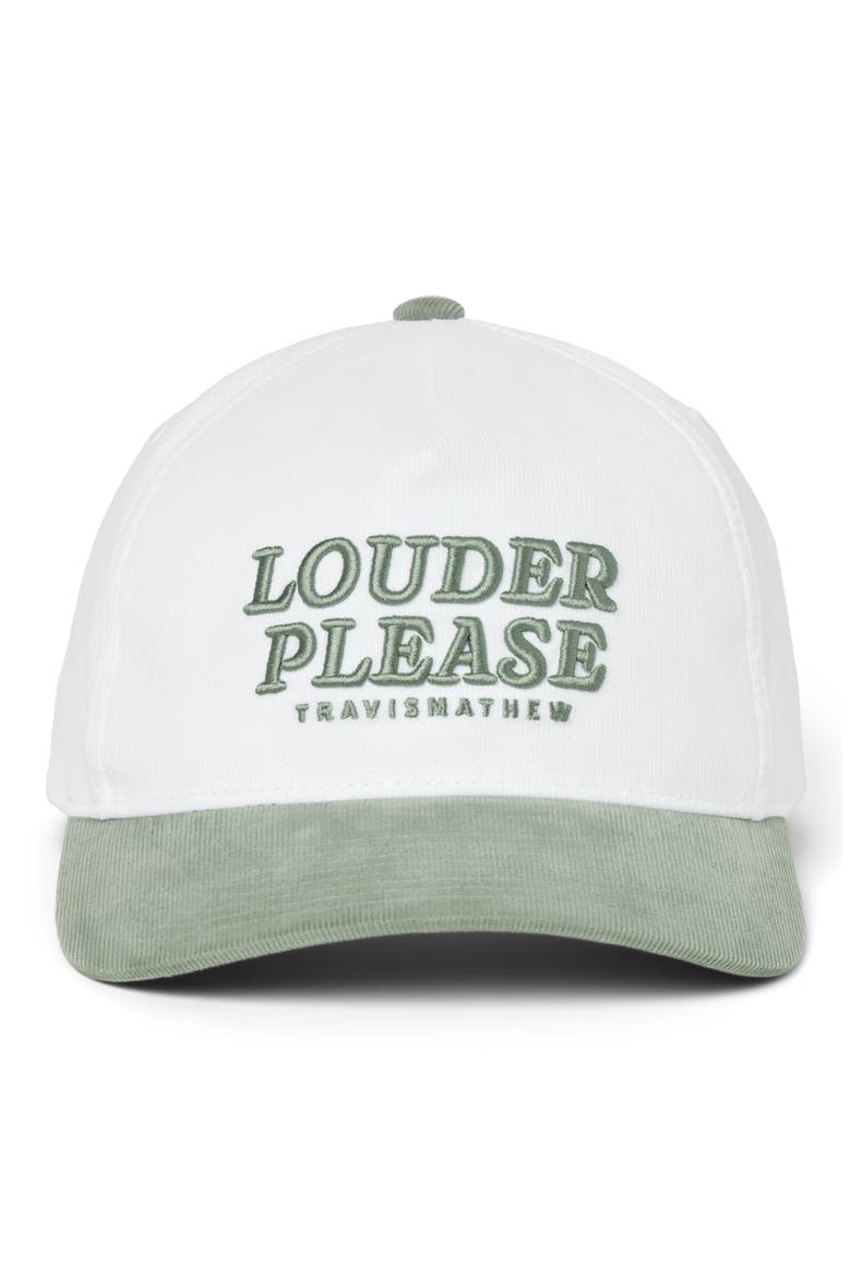 Louder Please Snapback Baseball Cap, Alternate, color, WHITE