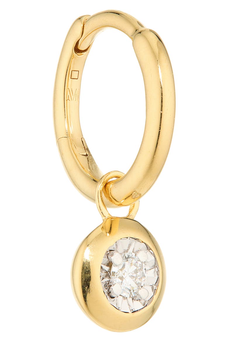 Round Lab-Grown Diamond Huggie Hoop Earrings, Alternate, color, 18K GOLD VERMEIL / LAB DIAMOND