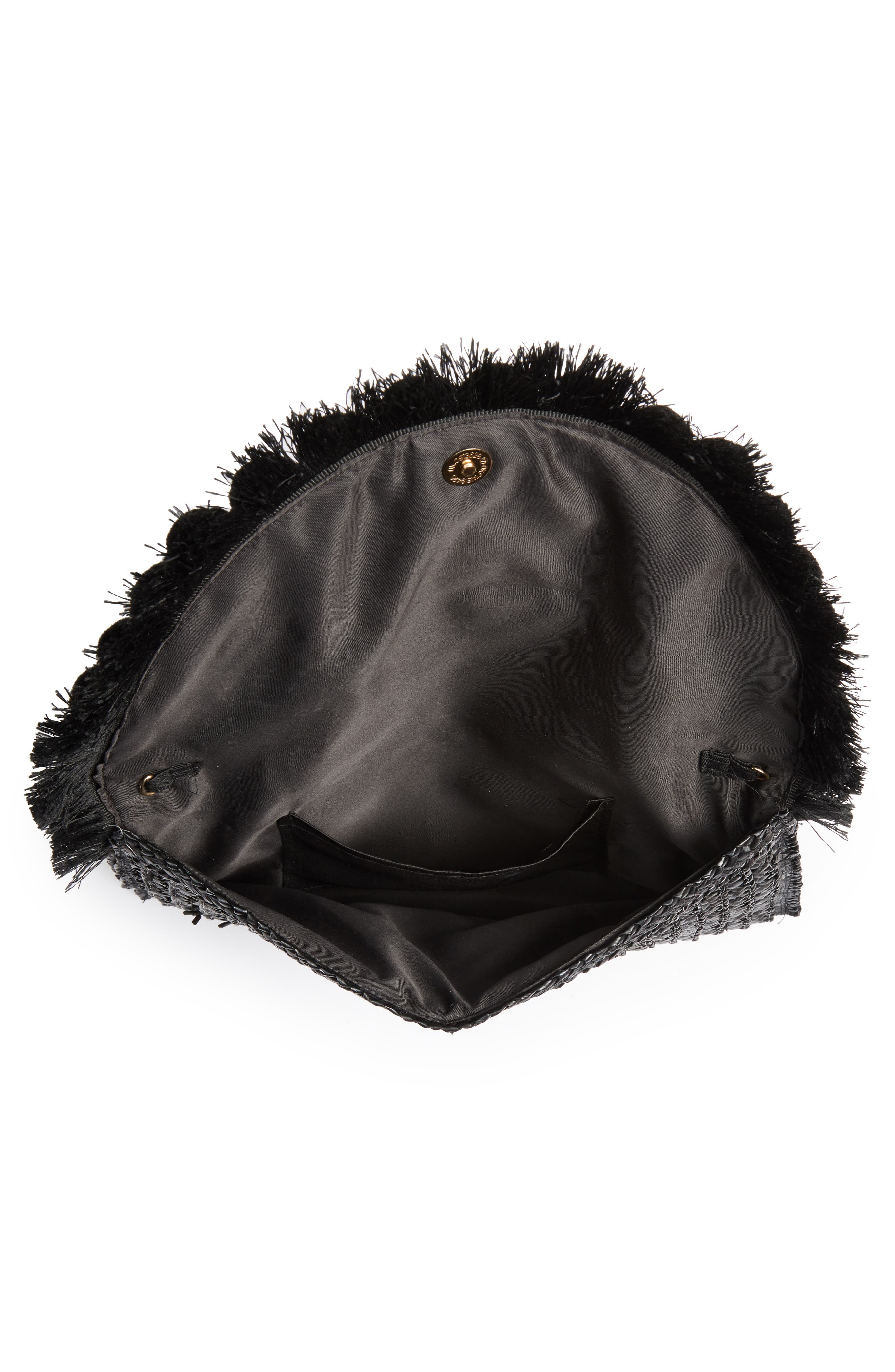 Straw Clutch, Alternate, color, BLACK
