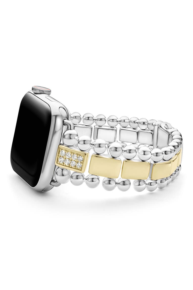 Smart Caviar Diamond Apple Watch® Band, Alternate, color, SILVER GOLD DIAMOND