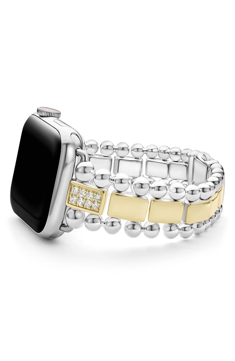 LAGOS Smart Caviar Diamond Apple Watch<sup>®</sup> Band, Alternate, color, Silver Gold Diamond