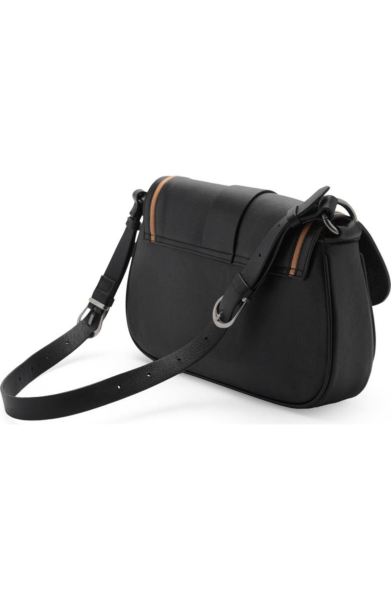 MANGO Buckle Leather Shoulder Bag, Alternate, color,