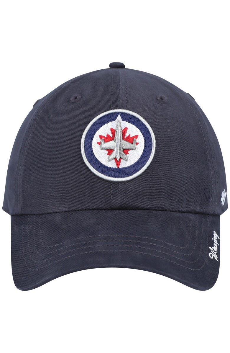 '47 Women's '47 Navy Winnipeg Jets Team Miata Clean Up Adjustable Hat, Alternate, color,