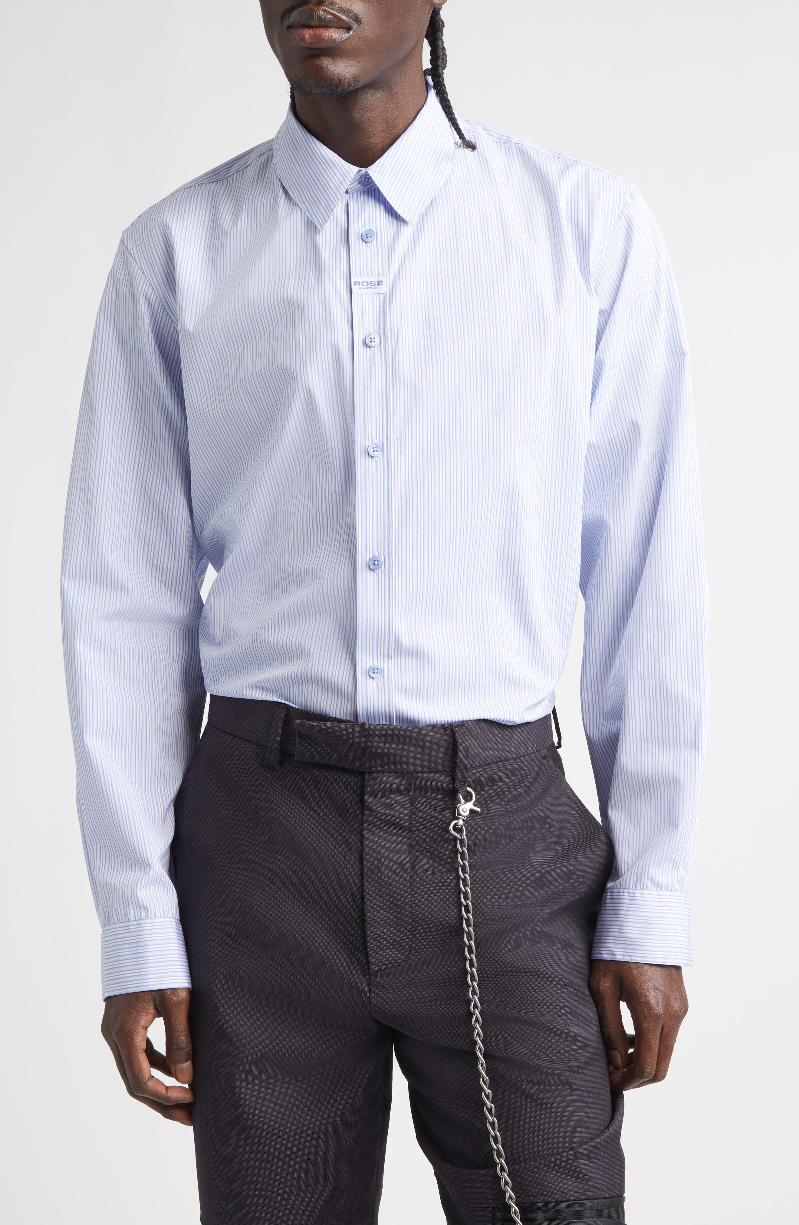 Classic Logo Stripe Button-Up Shirt