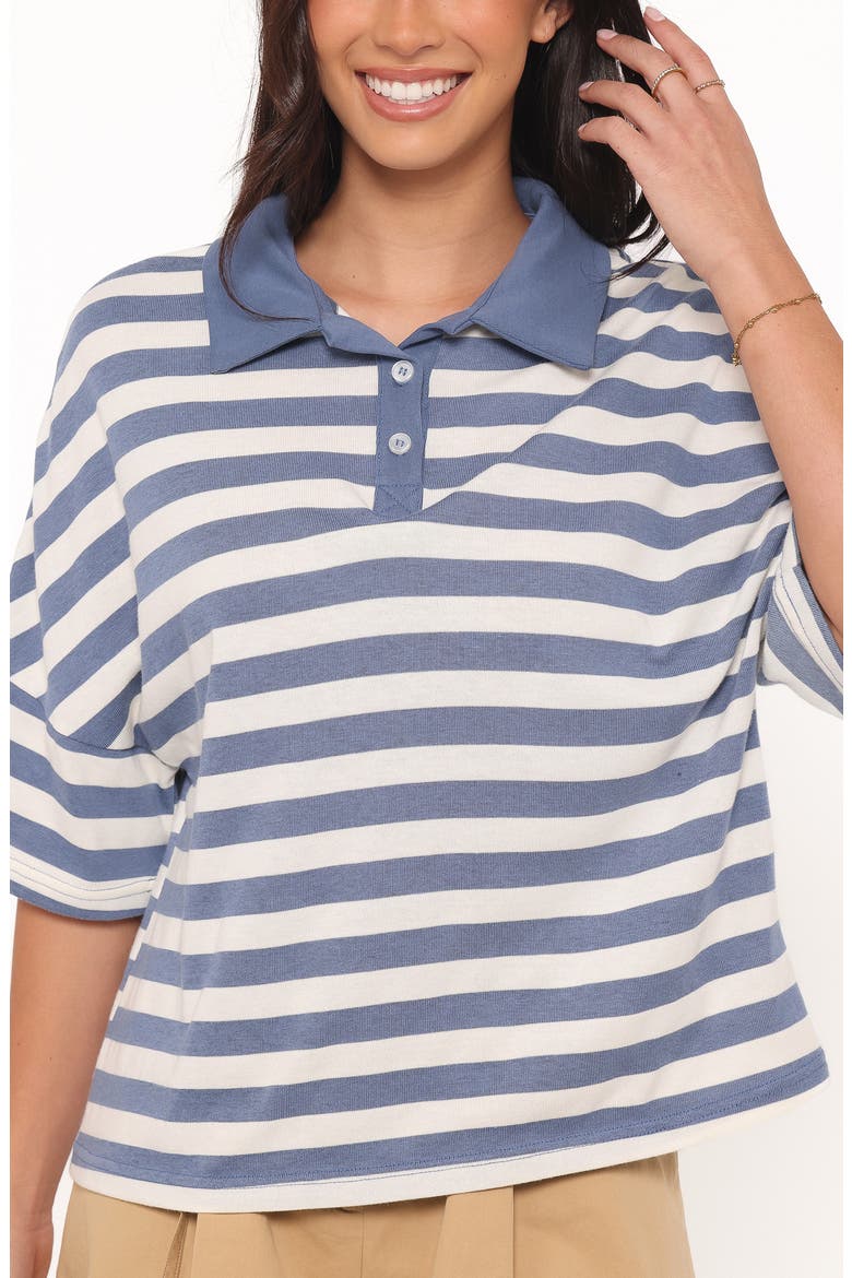 Sophia Stripe Rugby Shirt, Alternate, color, BLUE/ WHITE STRIPE