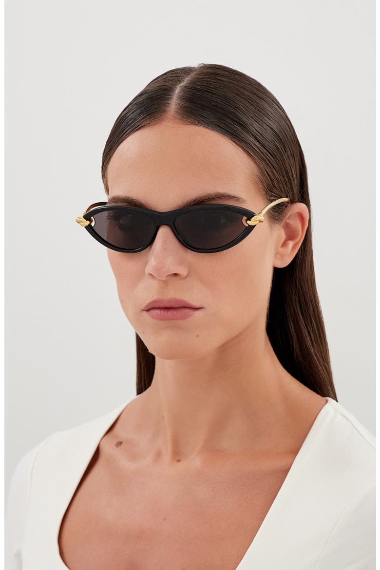 56mm Cat Eye Sunglasses, Alternate, color, BLACK