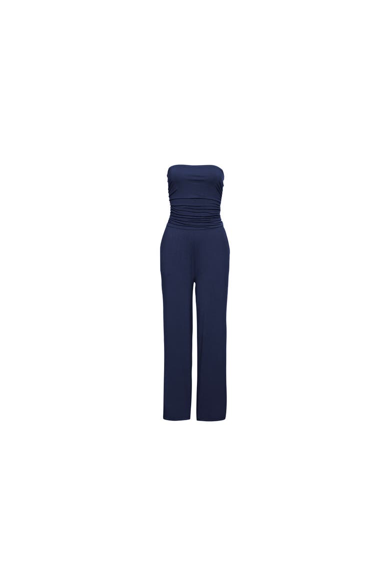 Strapless Jumpsuit, Alternate, color, Navy