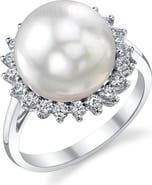 The Pearl Source South Sea Pearl & Diamond Sage Ring
