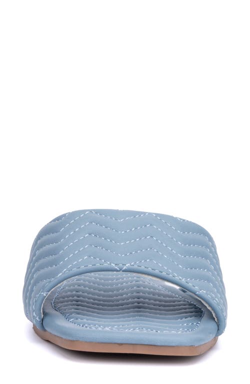 Olivia Miller Sundae Chevron Slide Sandal In Blue
