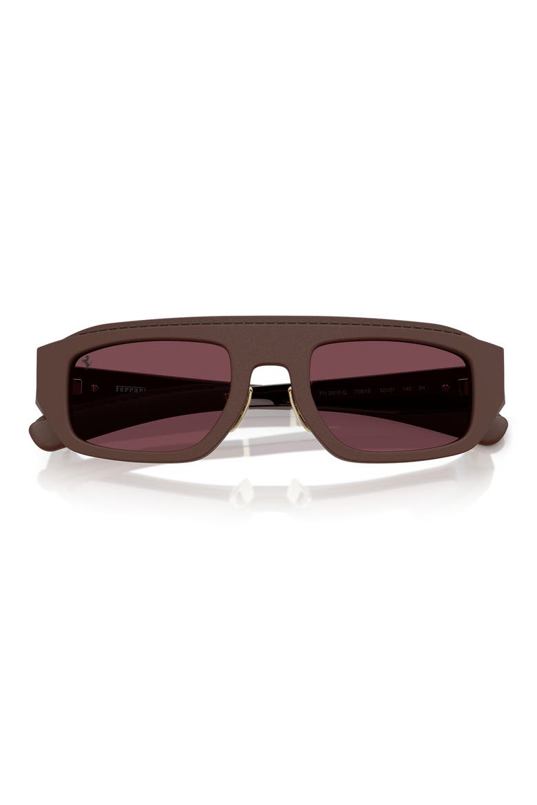 52mm Pillow Sunglasses, Alternate, color, BROWN / BORDEAUX