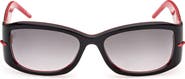 Christian Louboutin 58mm Gradient Rectangular Sunglasses