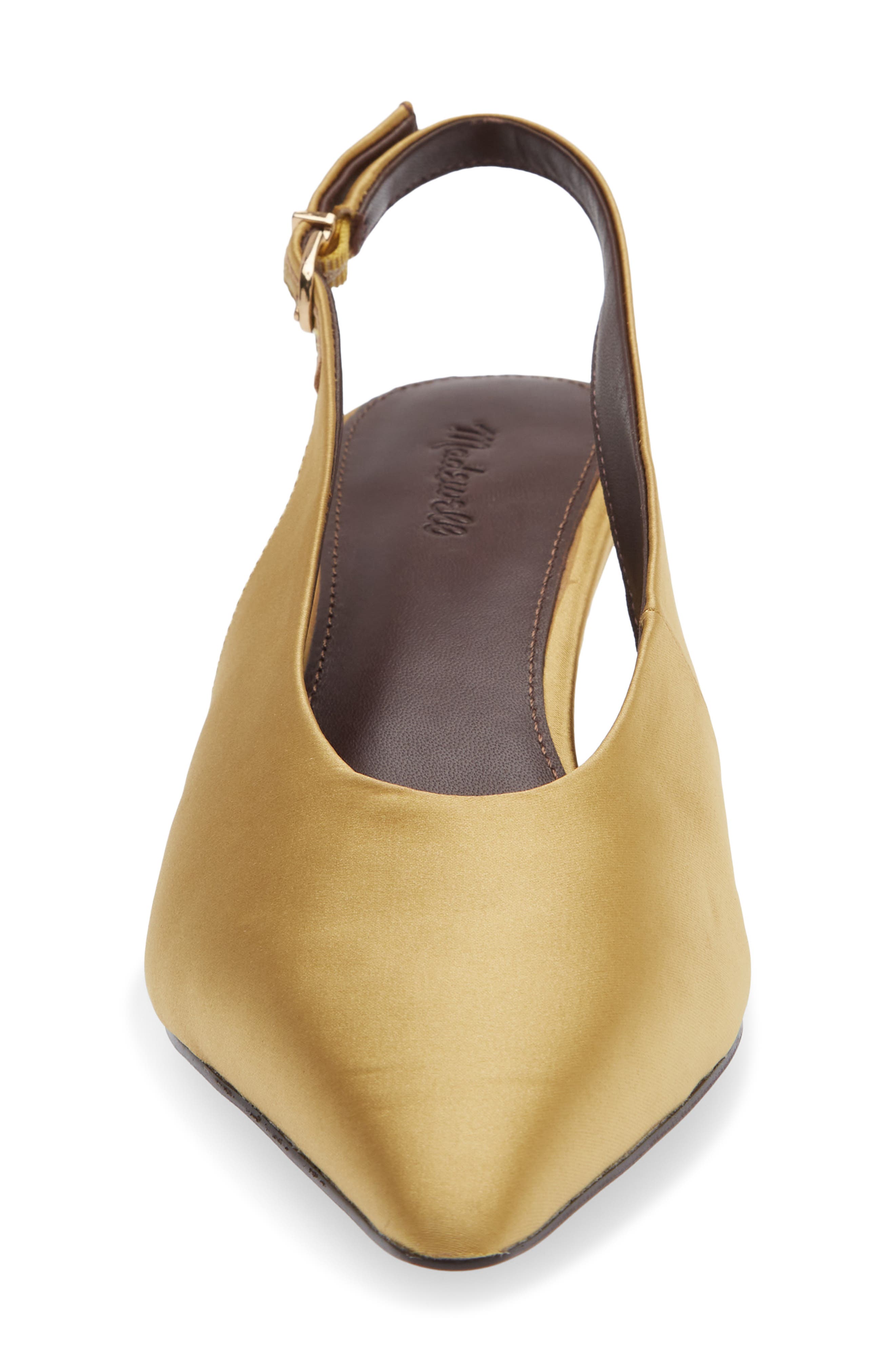 Madewell Emilie Slingback Satin Pump, Alternate, color, Olive Grove