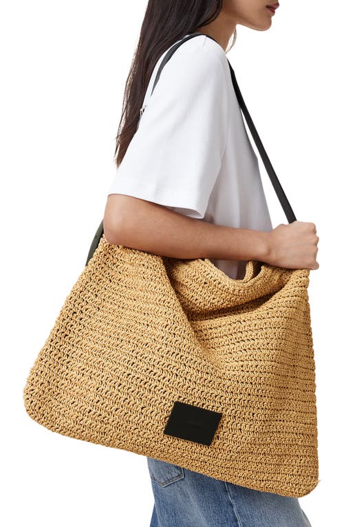 Shop Allsaints Asha Straw Shoulder Bag In Natural