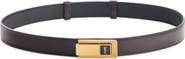 Saint Laurent Charniere Logo Buckle Leather Belt