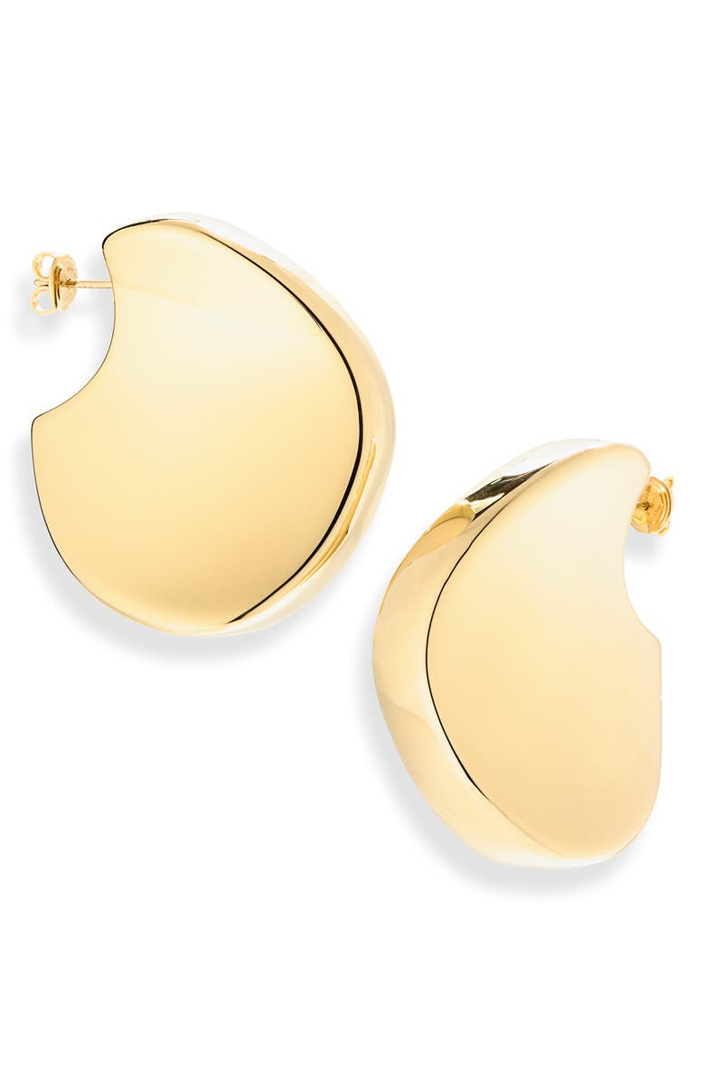 Bottega Veneta Large Disc Earrings, Main, color, 8120 Yellow Gold