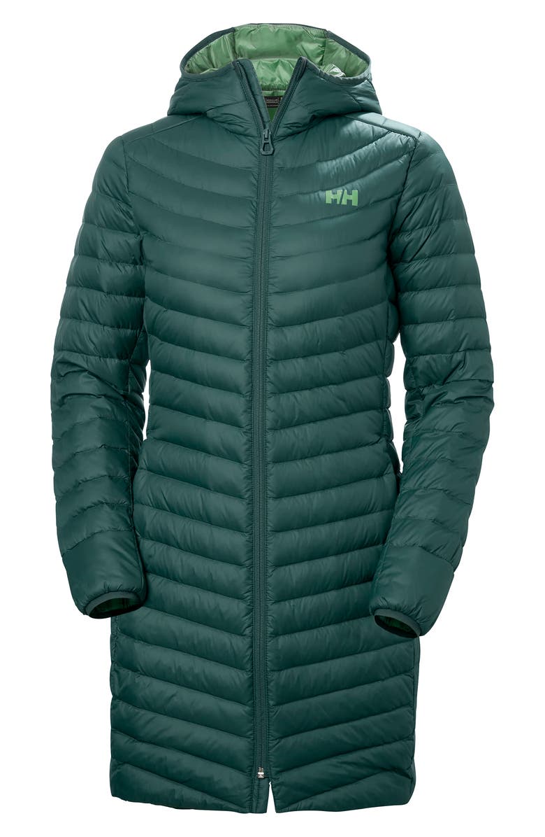 Helly Hansen Verglas Water Repellent Long Hooded Down Insulator Jacket, Alternate, color, 