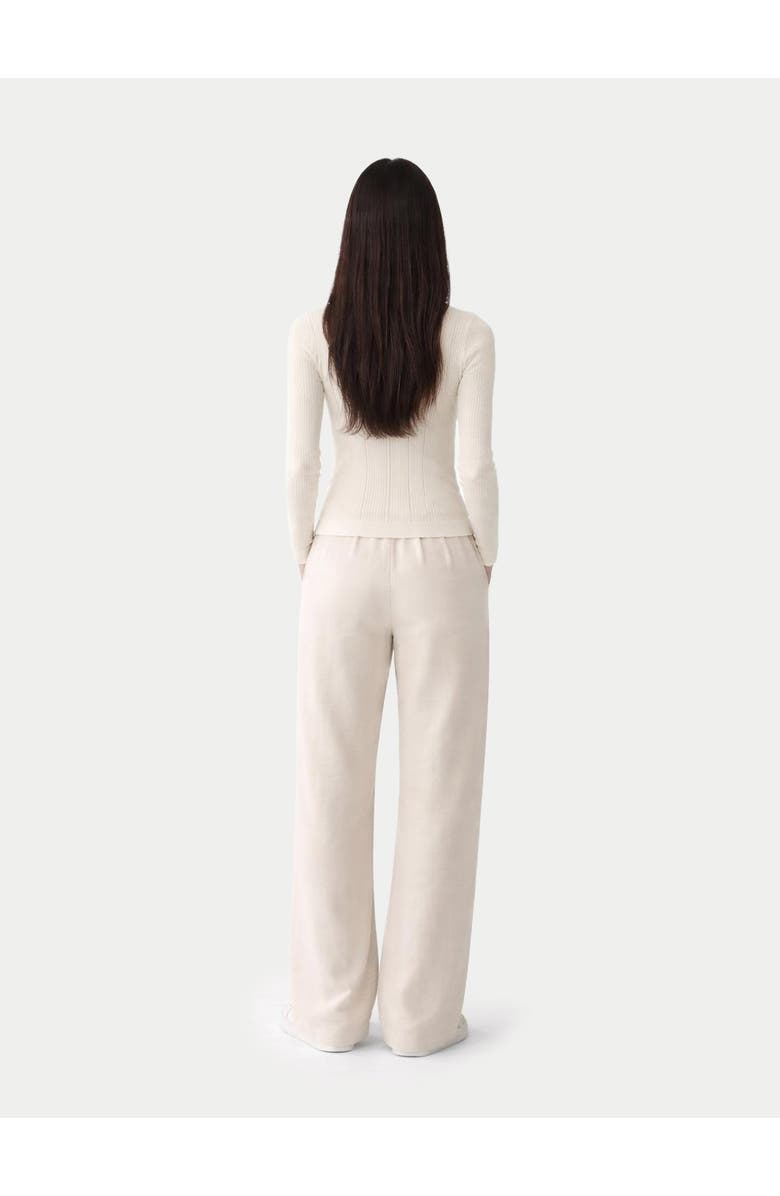 GOBI Mongolian Cashmere Hidden Button-Front Cashmere Silk Cardigan, Alternate, color, Whisper White
