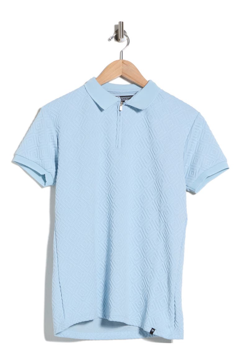 Textured Short Sleeve Polo, Alternate, color, SKY
