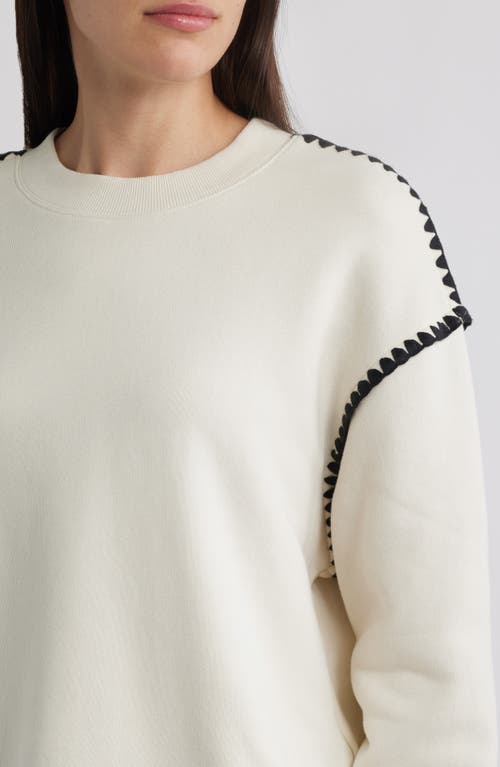 Rag & Bone Vintage Terry Blanket Stitch Cotton-blend Sweatshirt In Neutral