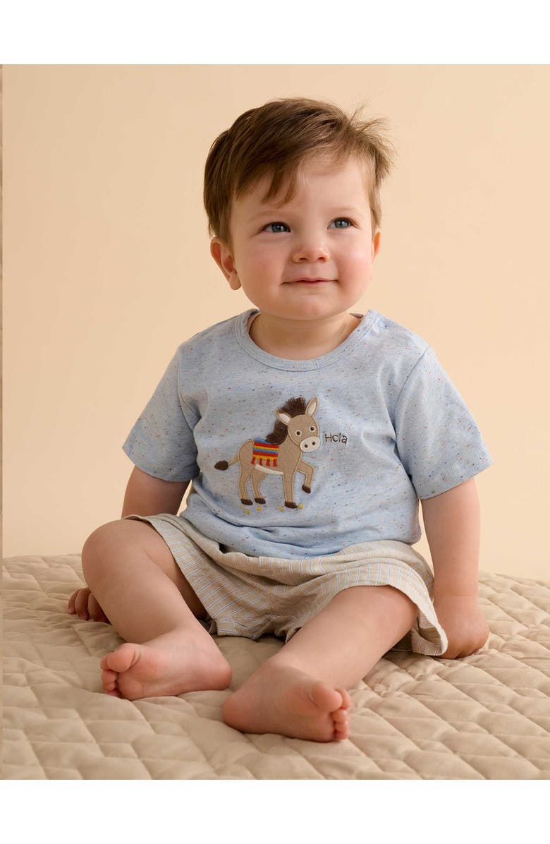 Purebaby Linen Blend Short and Tee Set, Alternate, color, Taco Stripe