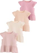 NEXT 4-Pack Stretch Cotton Peplum T-Shirts