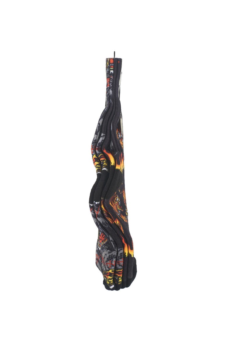 Tiger 360 Print Full Cushion Crew Sock 2-Pack, Alternate, color, Black