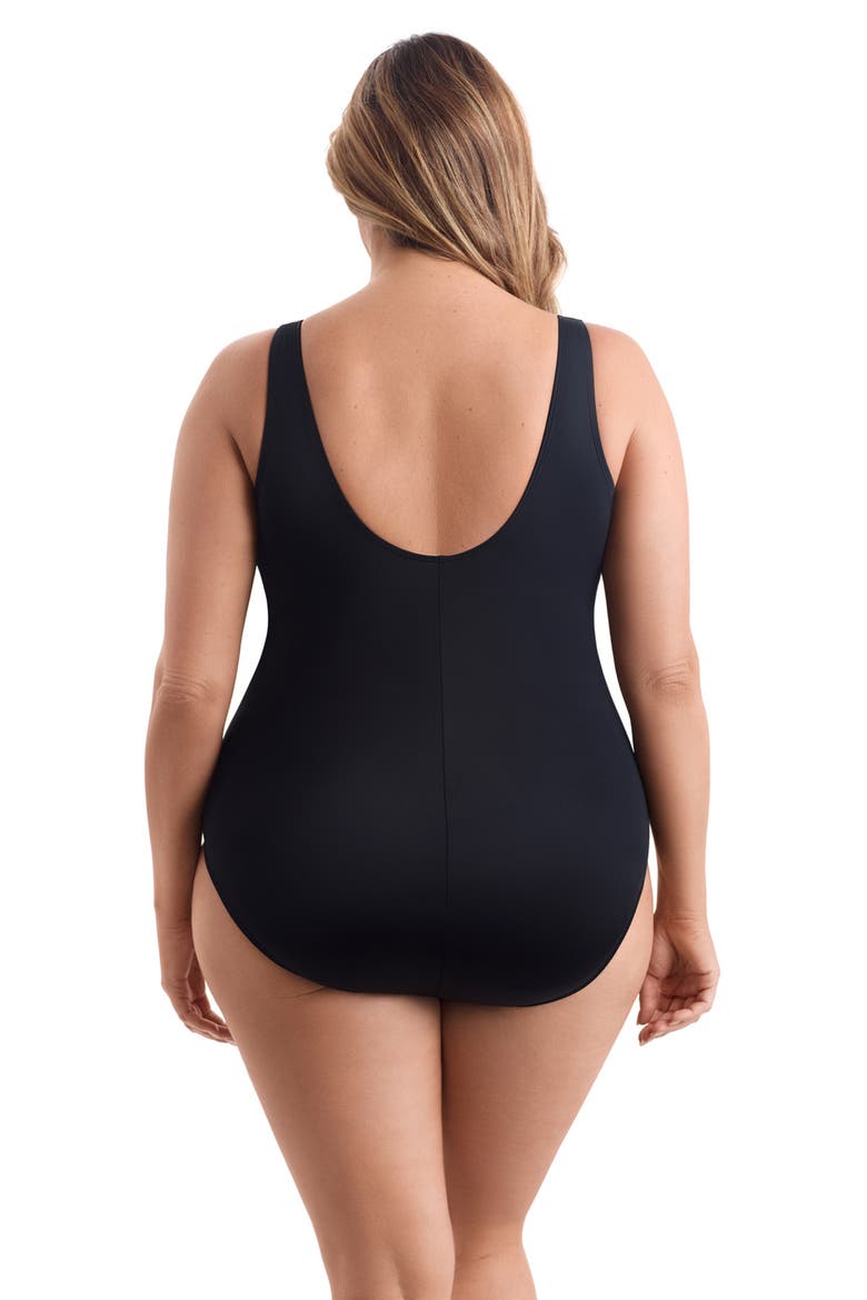 Side Shirred Tank Long Torso One-Piece Swimsuit, Alternate, color, Paper Mache
