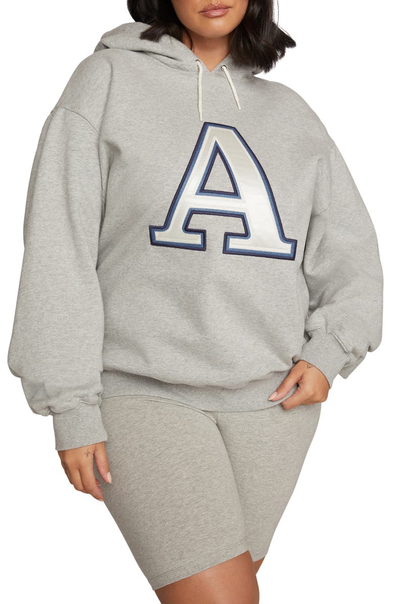 Good American Initial Oversize Hoodie, Main, color, 