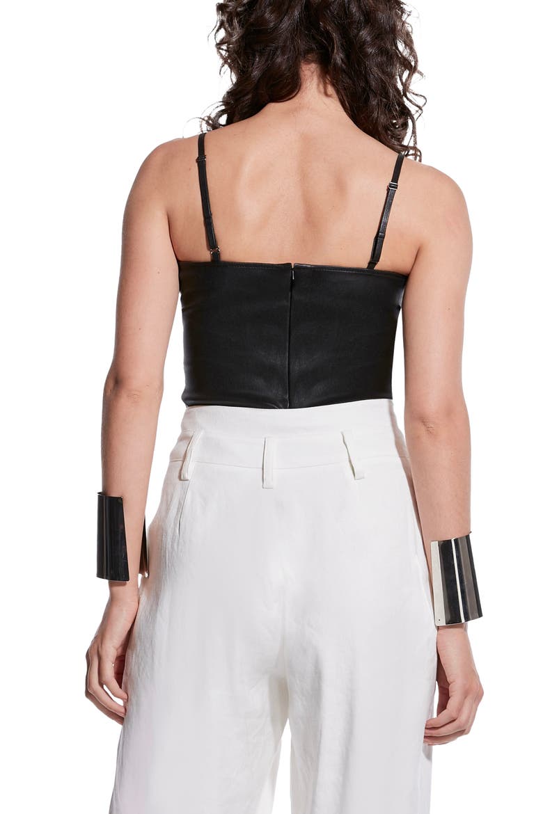 Memphis Stretch Leather Tank, Alternate, color, BLACK