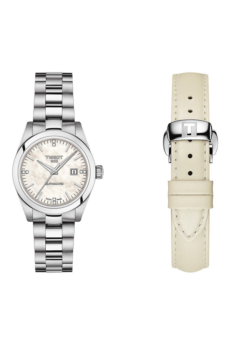 T-My Automatic Bracelet Watch & Leather Strap Gift Set, 29.3mm, Main, color, NO COLOR
