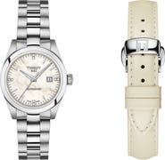 Tissot T-My Automatic Bracelet Watch & Leather Strap Gift Set, 29.3mm